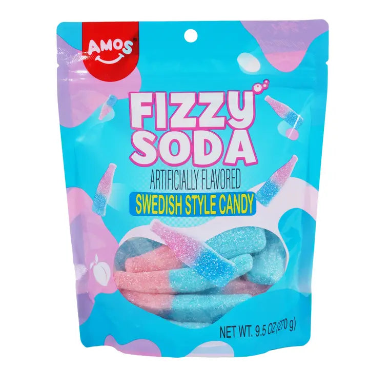 Amos Swedish Style Candy Fizzy Soda 9.5oz 12ct