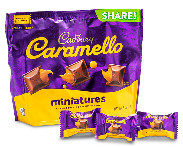 Cadbury Caramello Miniatures Share Pack Stand Up Bag 8oz 8ct