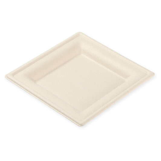 6.5" Disposable Bamboo Square Plates - 1,000 Plates