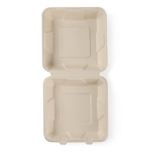 8" x 8" x 3" Bamboo Take-Out Containers - 200 Containers