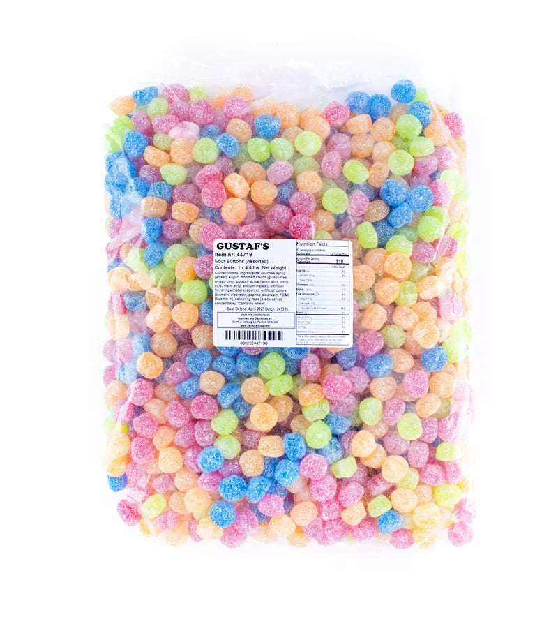 Gustaf's Sour Buttons Assorted 4.4 lbs