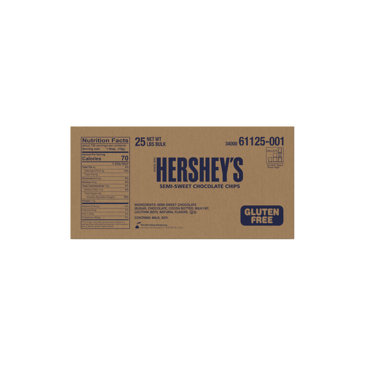 Hershey Semi Sweet Chocolate Chips Bulk 25lb