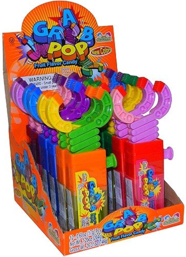 Kidsmania Grab Pop Robot Arm Lollipops 12ct