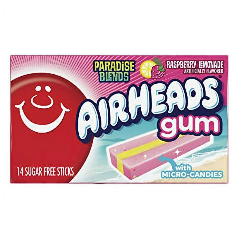 Airheads Raspberry Lemonade Bubble Gum 12ct