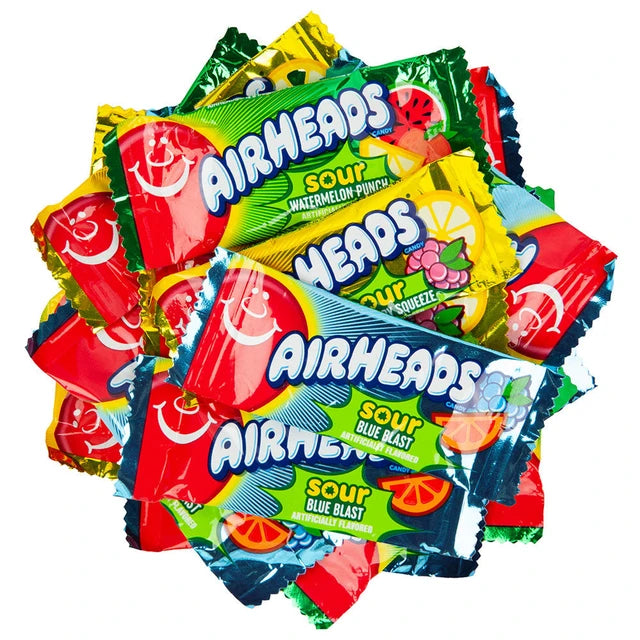 Airheads Mini Bars 5lb Bags Assorted Sours 1/5ct