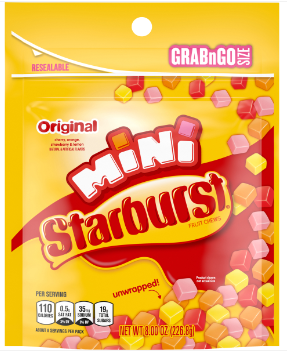 Starburst Minis Unwrapped Stand Up Bag 8oz 8ct