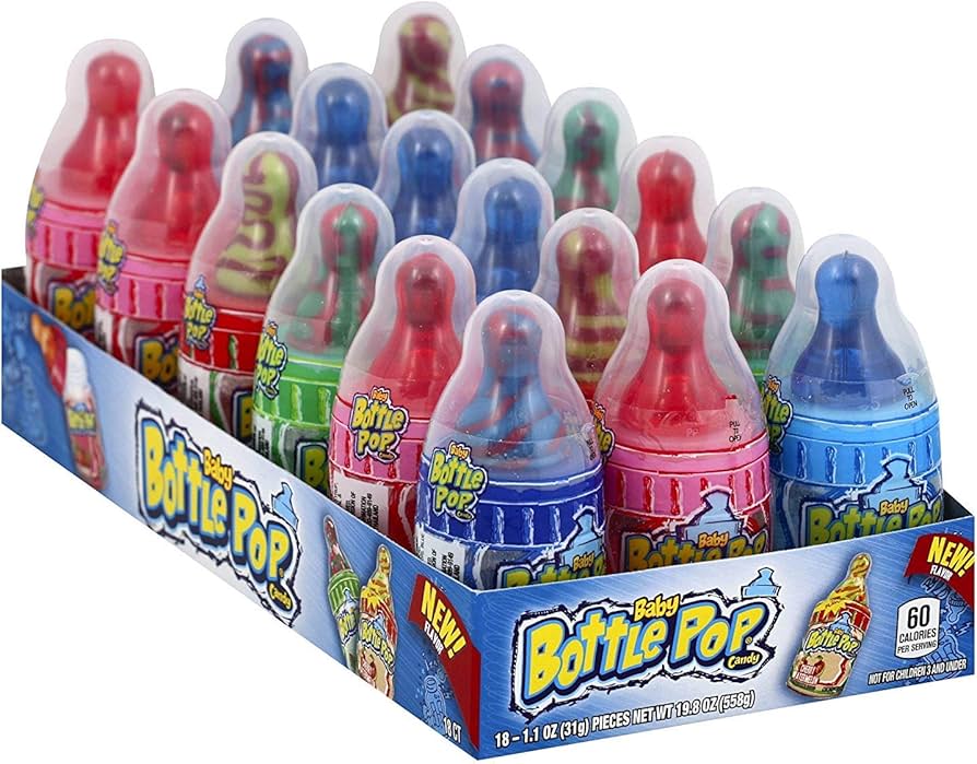 The Bazooka Company Baby Bottle Pops 18ct