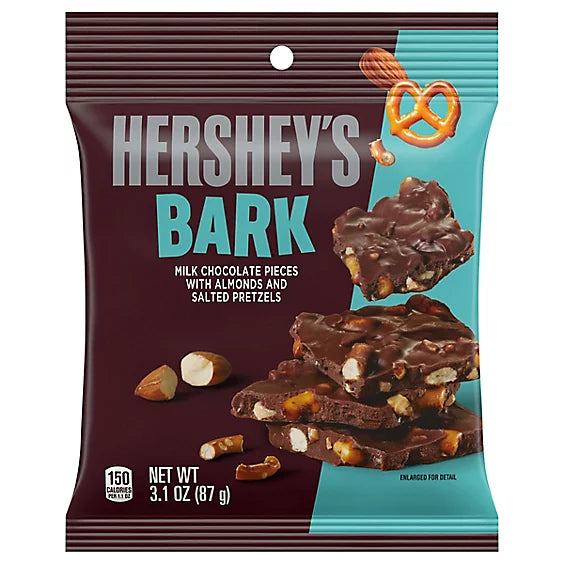 Hershey's Bark w/Pretzels & Almonds Peg Bag 3.1oz 12ct