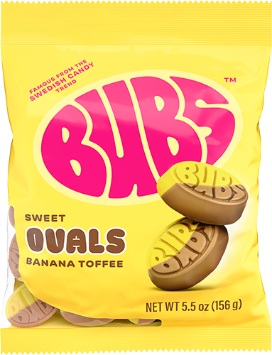 Bubs Sweet Ovals Banana Toffee 5.5oz 8ct