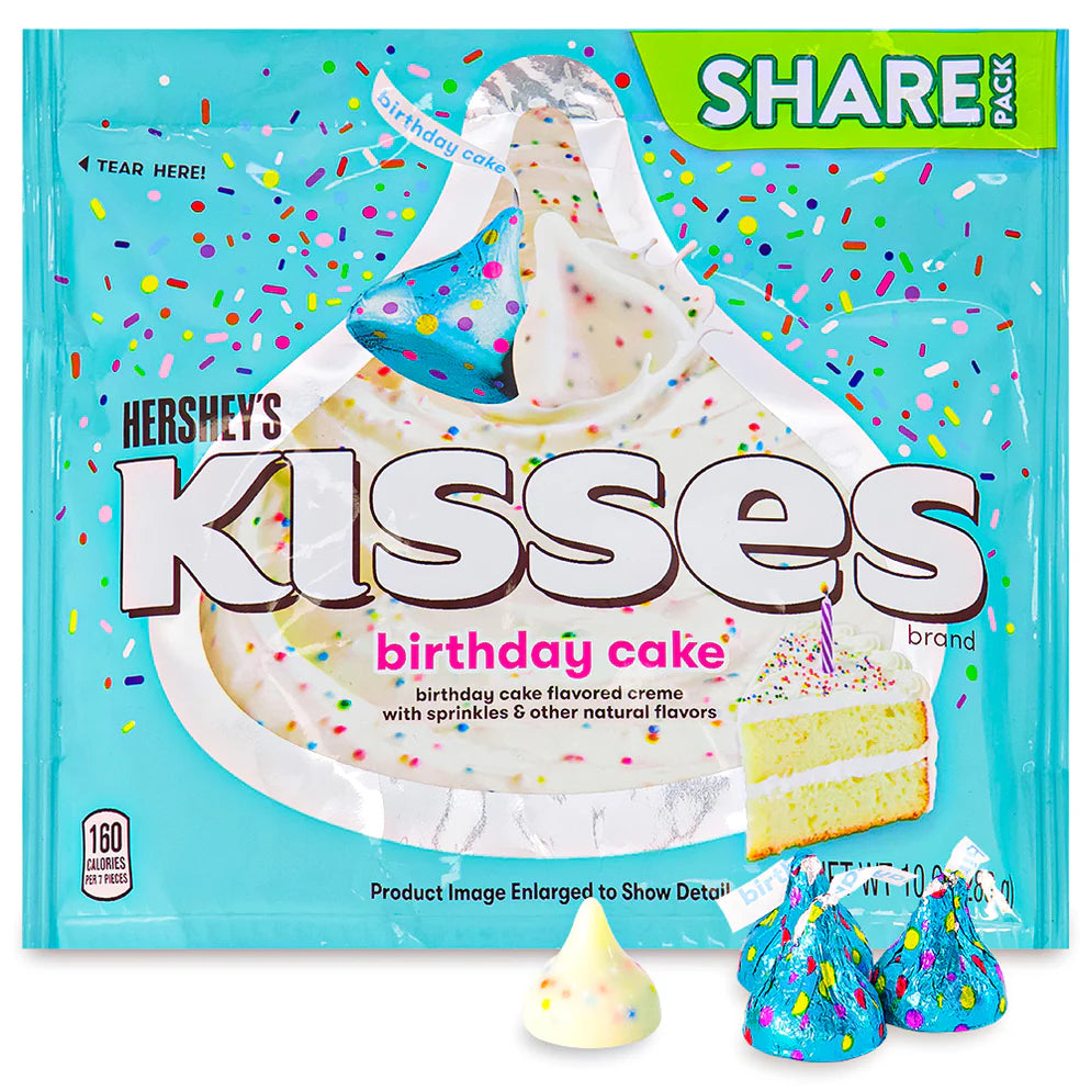 Hershey's White Birthday Cake Kisses Share Pack Stand Up Bag 10oz 8ct