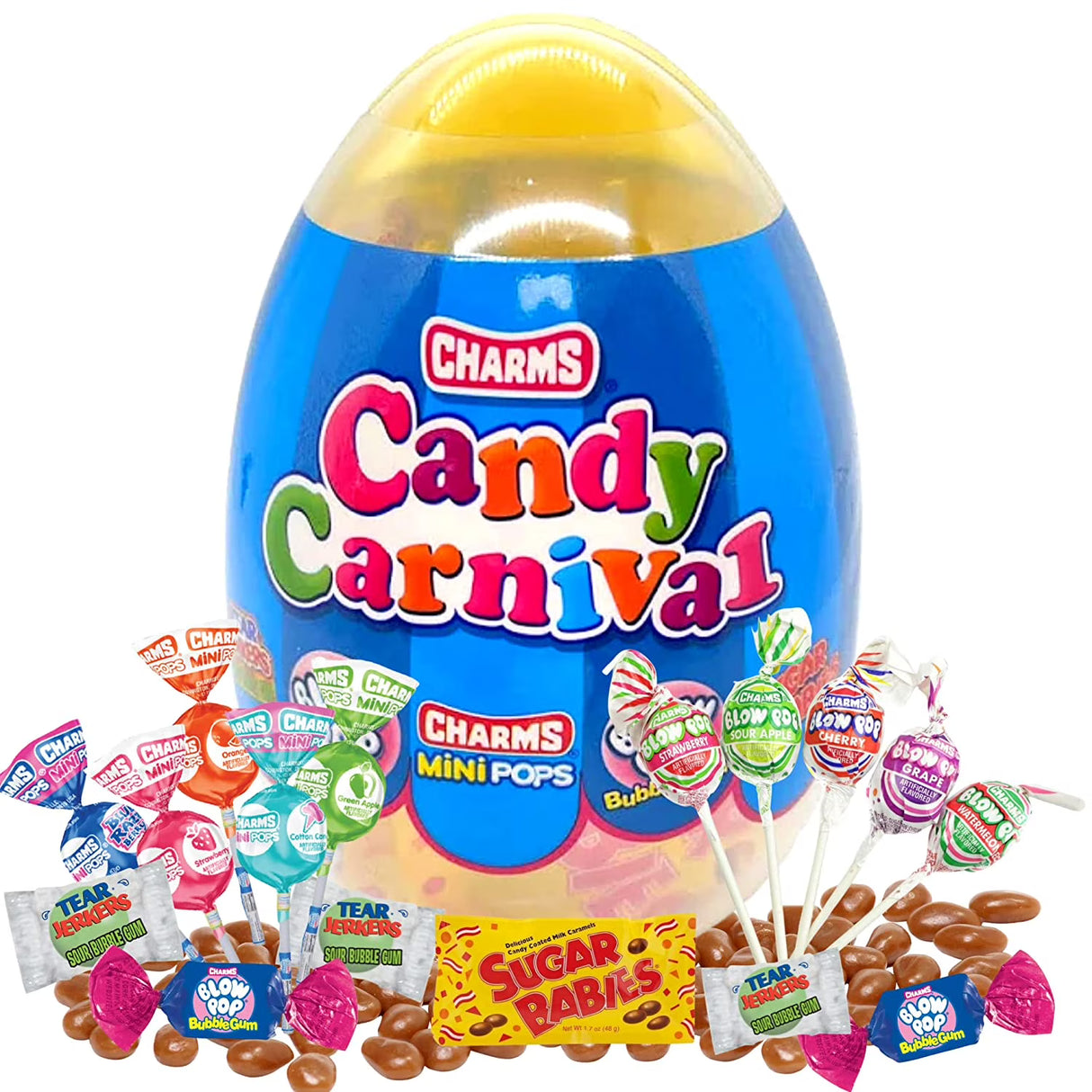 Charms Easter Candy Carnival Filled Jumbo Egg 5oz 9ct