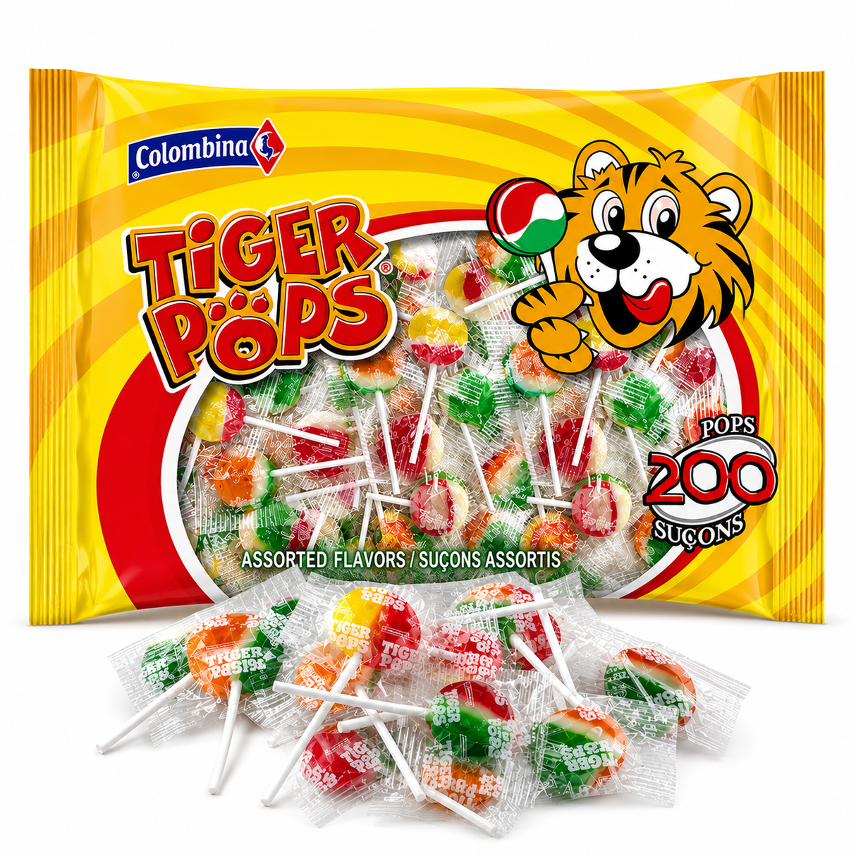 Colombina Tiger Pops 4.4 Lb (200 Ct)