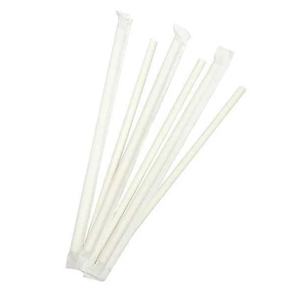 7.9" Individually Wrapped Disposable Bamboo Straws 20ct pack