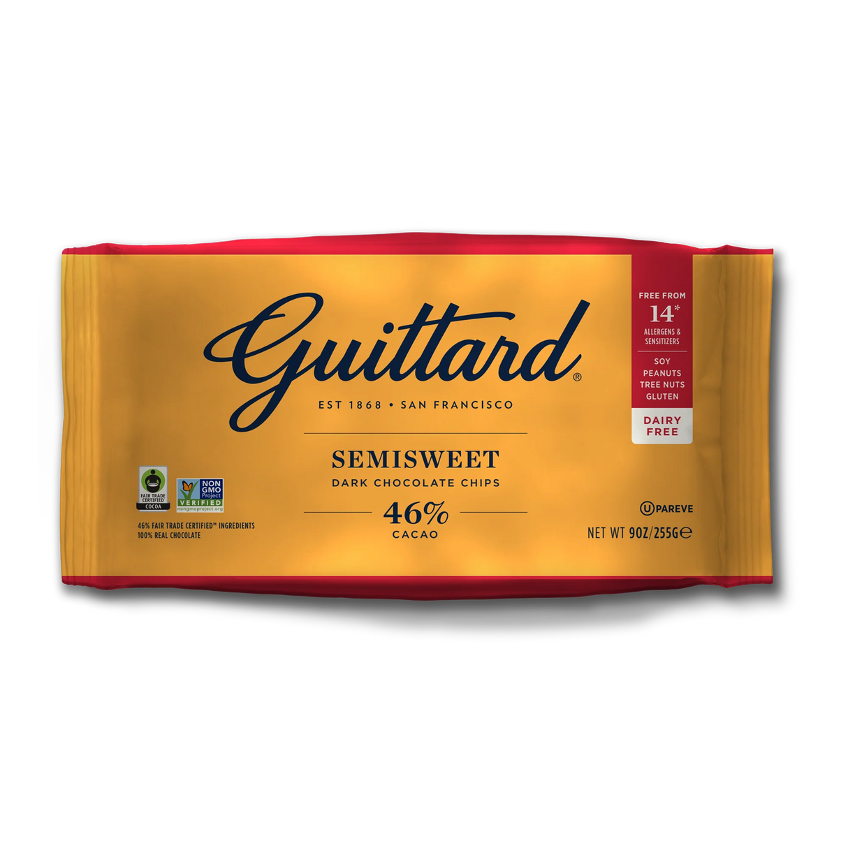 Guittard 2109C7 Semisweet Chocolate Chips 46% 800 Ct 12/9oz