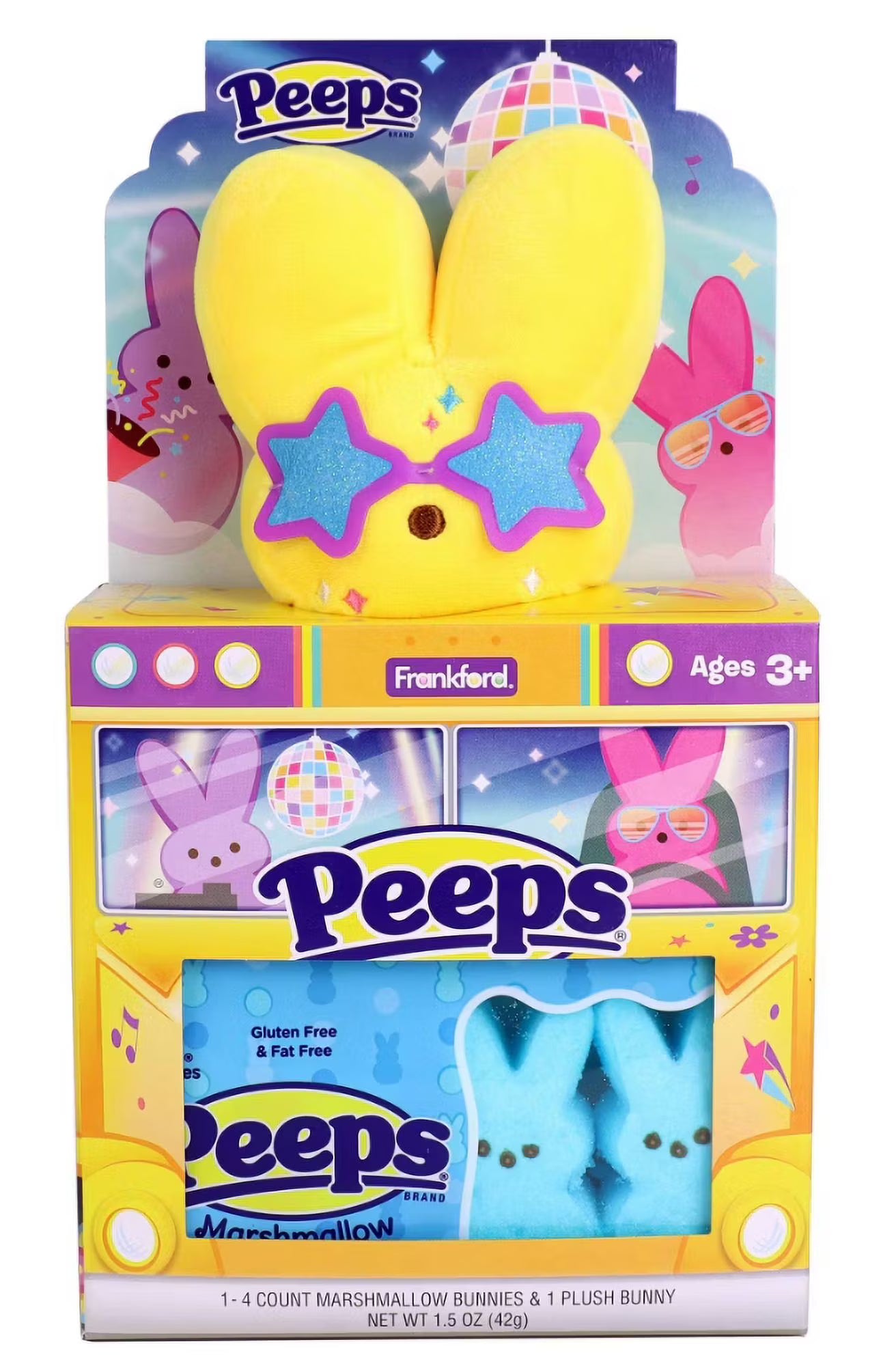 Peeps Bunny Plush Disco Bus Gift Set 1.5oz 1-Count