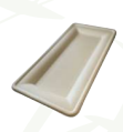 10" x 5" Disposable Bamboo Rectangular Serving Tray - 500 Trays
