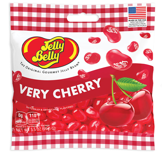 JELLY BELLY PEG BAG - VERY CHERRY 3.5oz 12ct