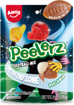 Amos Football Gummy Peelerz 6oz