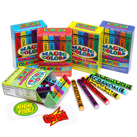 Magic Colors Bubble Gum Crayons Packs 24ct