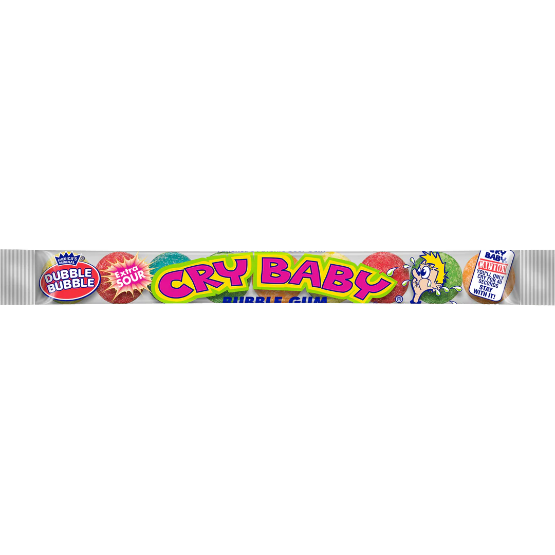 Cry Baby Extra Sour Bubble Gum Tube 24ct