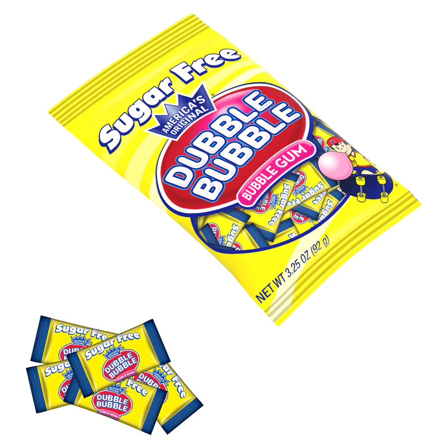 Dubble Bubble Sugar Free Original Twist 3.25oz Peg Bag 12ct