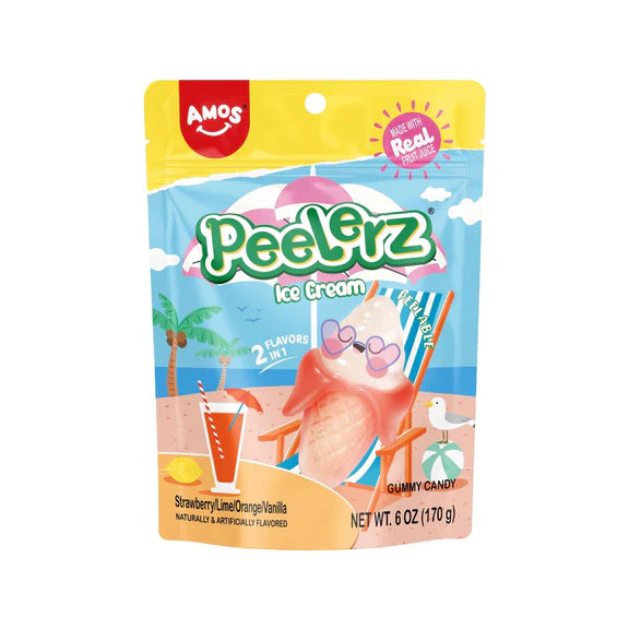 Amos Peelerz Gummy Ice Cream 6oz 12ct Case