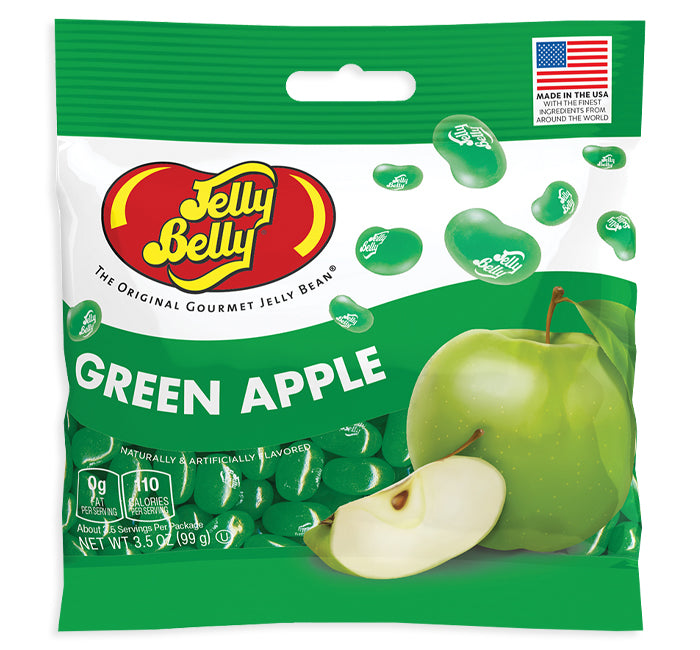 Jelly Belly Green Apple Peg Bag 3.5oz 12ct