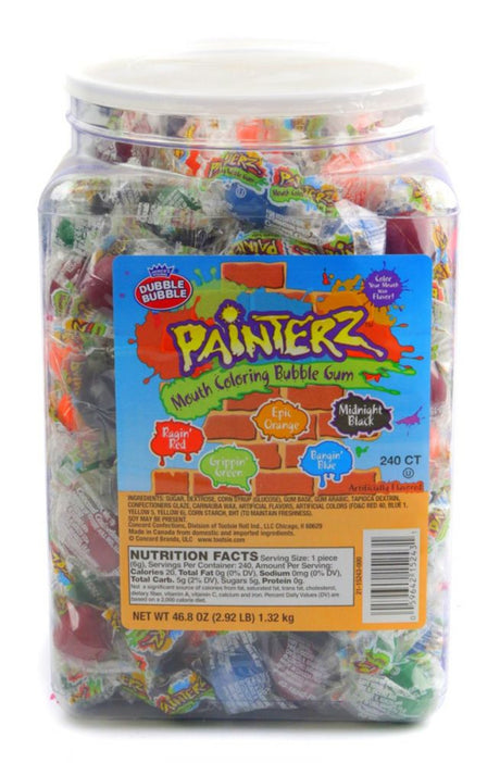 Concord Painterz Mouth Coloring Bubble Gum 240ct Tub