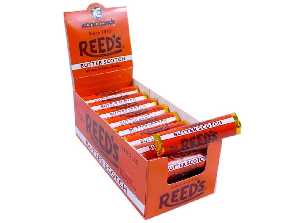 Iconic Reed's Butterscotch Hard Candy Rolls 24ct