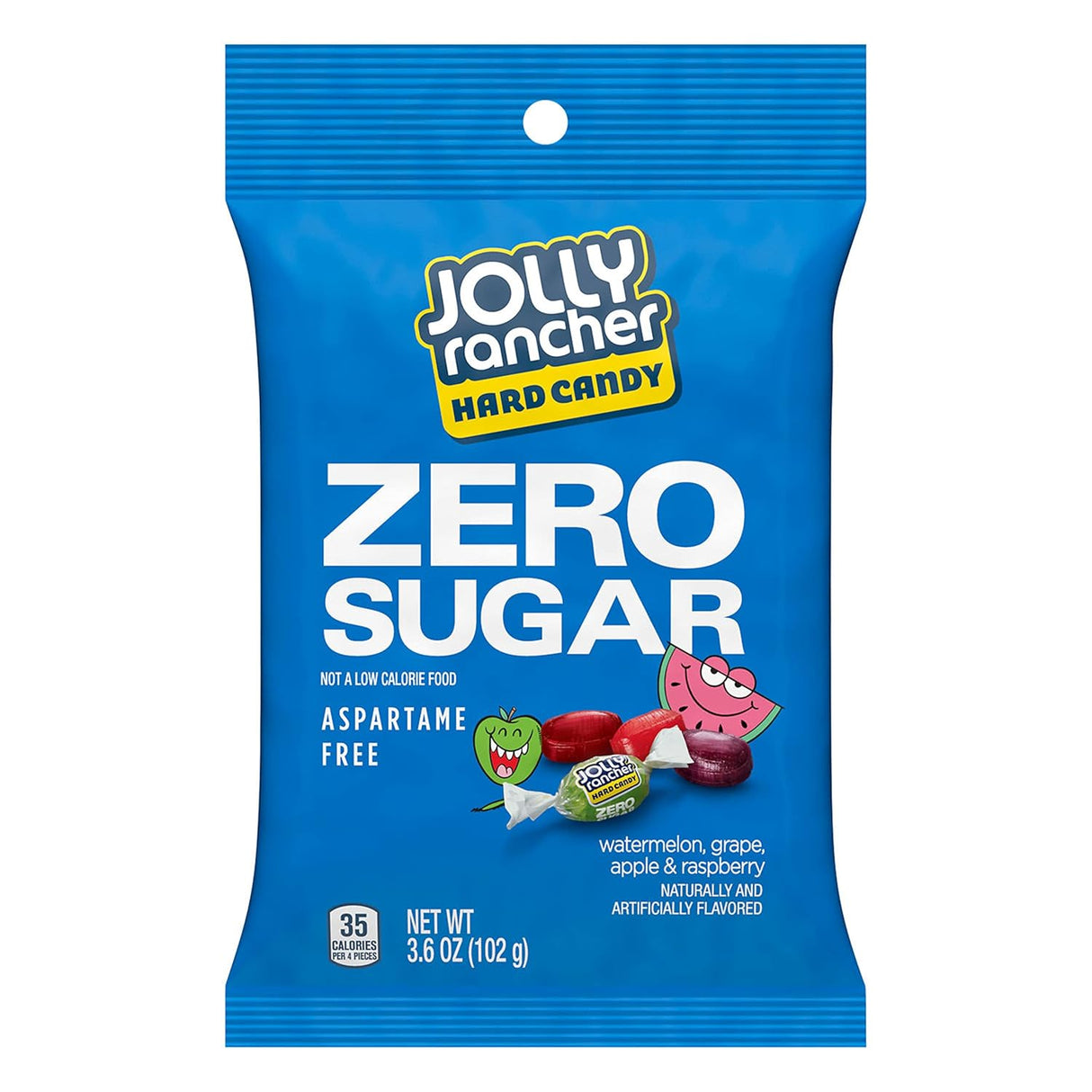 Hershey Peg Large Zero Sugar Jolly Rancher Hard Assorted 3.6oz 12ct
