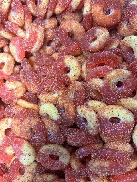 Chili Chamoy Gummy Peach Rings 20lb