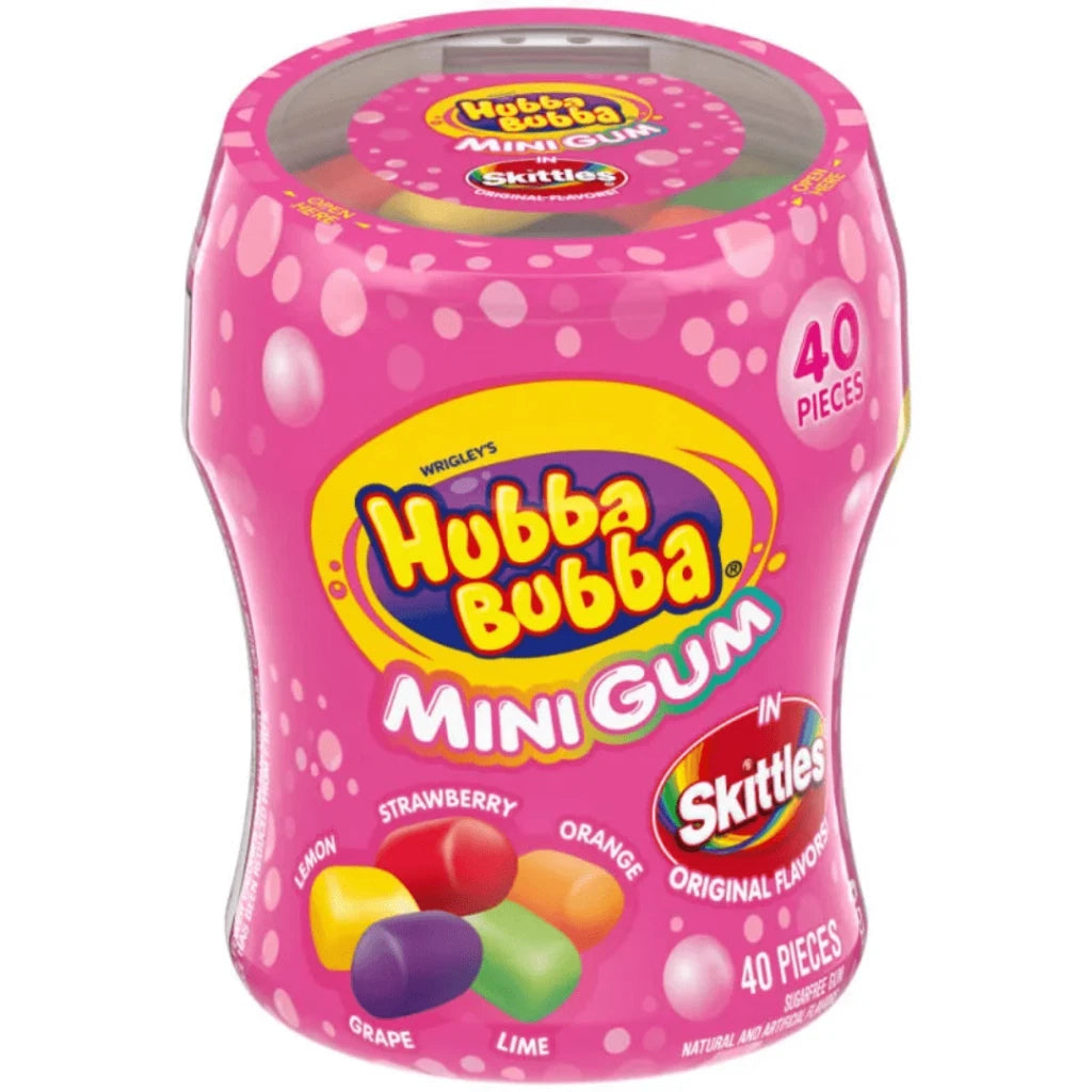 Hubba Bubba Sugar Free Skittles Gum Bottle 2.82oz 6ct