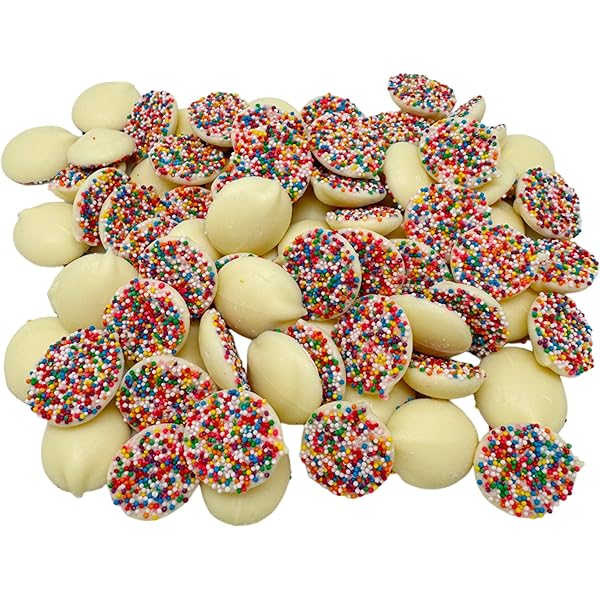 Asher White Chocolate Nonpareils with Multi Color Seeds 7lb