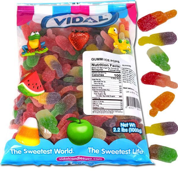 Vidal Gummi Ice Pops 2.2lb Bag