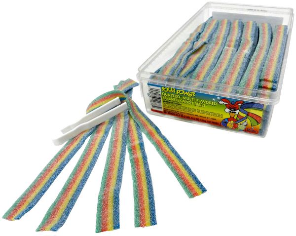 Quattro Rainbow Sour Belts 150ct Tub-online-candy-store-11877