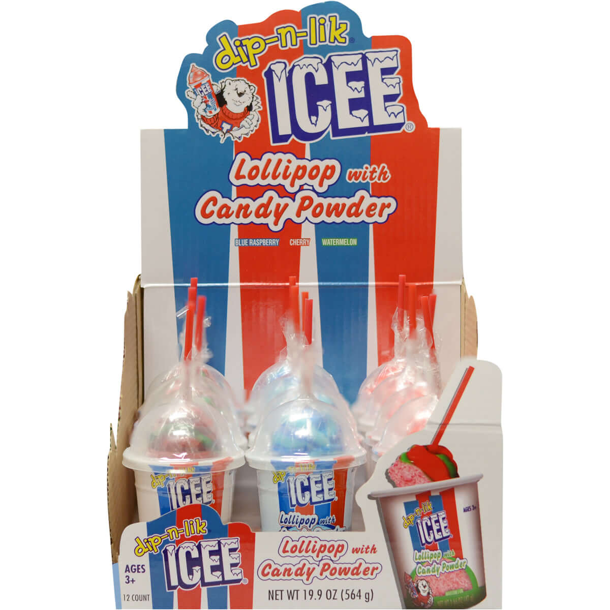 Koko's Icee Dip-n-lik Lollipop with Candy Powder 1.66oz 12ct