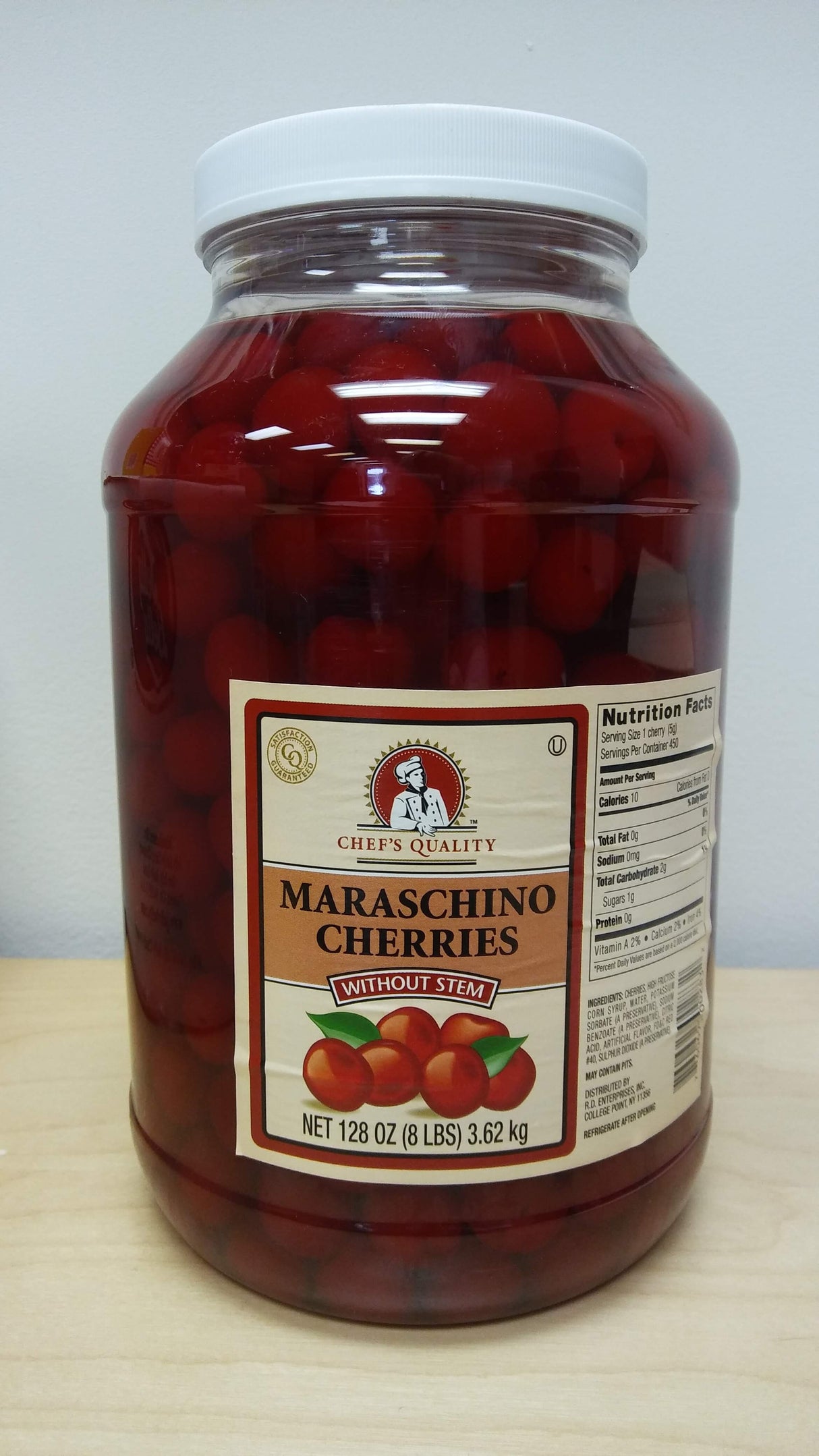 Whole Maraschino Cherry no stem 128oz  8lb