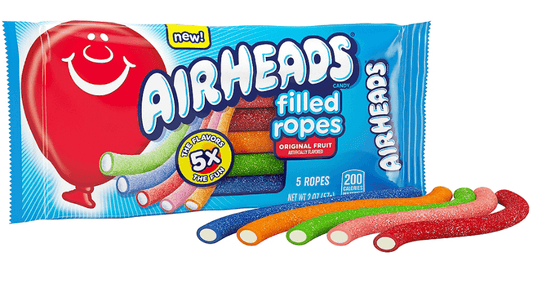 Airheads Filled Ropes Candy 2oz 18ct
