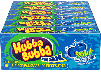 Hubba Bubba Max Gum 5 Pc Sour Blue Raspberry 18ct