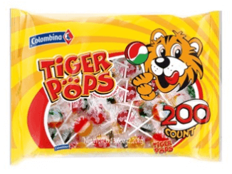 Colombina Bulk Tiger Pops 200 ct per bag