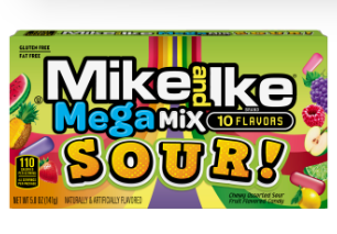 Mike & Ike Mega Mix Sour 5oz Theater Box 12ct