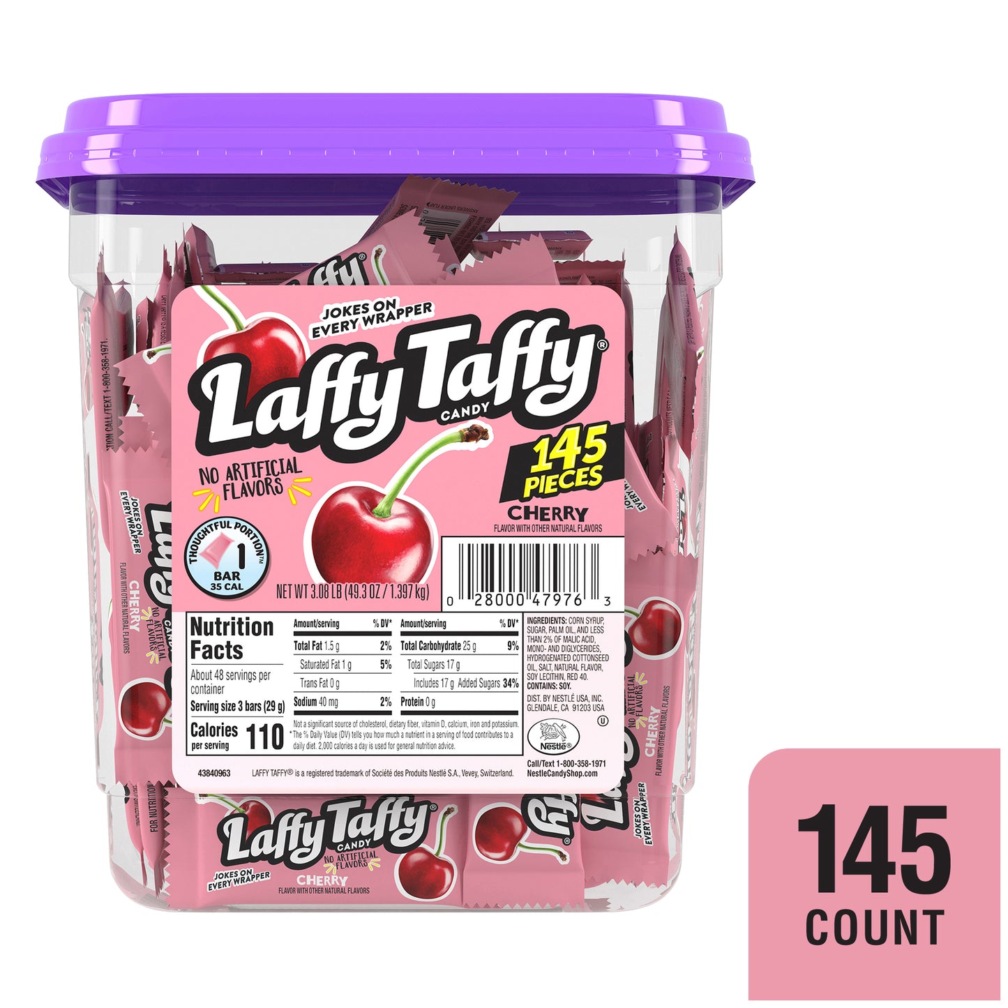 Laffy Taffy Cherry 145ct Tub (N/A until August)