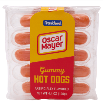 Frankford Oscar Mayer Gummy Hot Dogs Pack 4.4oz 8ct