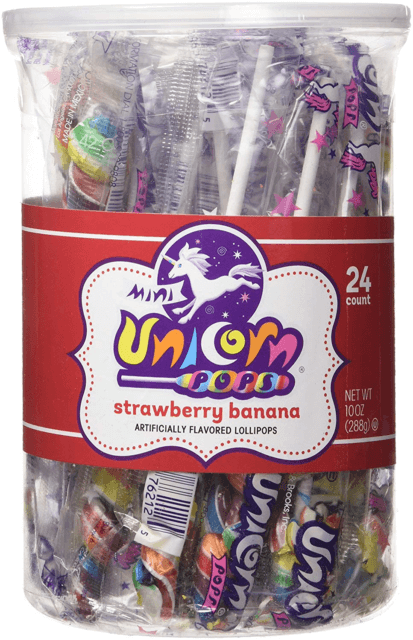 Adams & Brooks Rainbow Mini Unicorn Pop Jar 24ct-online-candy-store-6360