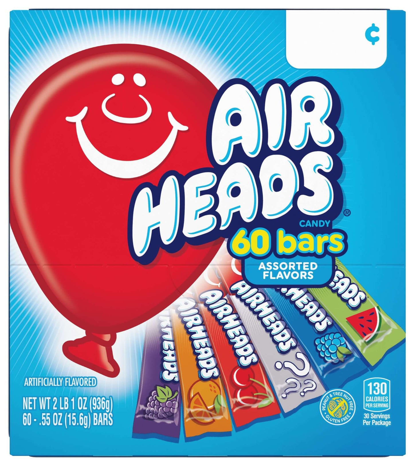 Airheads Singles Assorted Gravity Feed Display Box 60ct