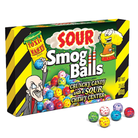 Toxic Waste Sour Smog Balls Theatre Boxes 3.5oz 12ct-online-candy-store-7436C