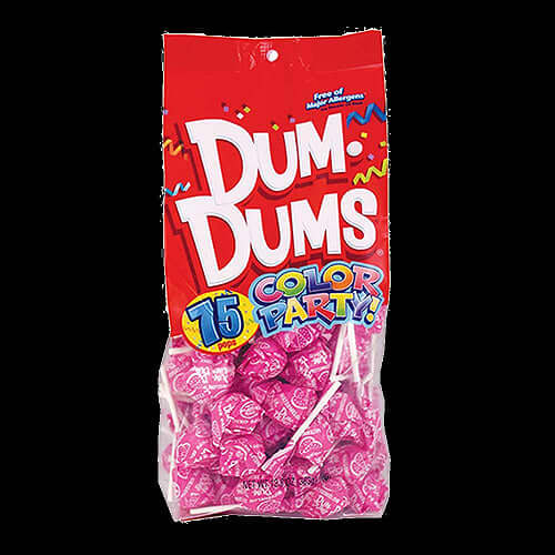 Dum Dums Lollipops Color Party Hot Pink Watermelon Flavor 12.8 oz.Bag 4ct-online-candy-store-8101