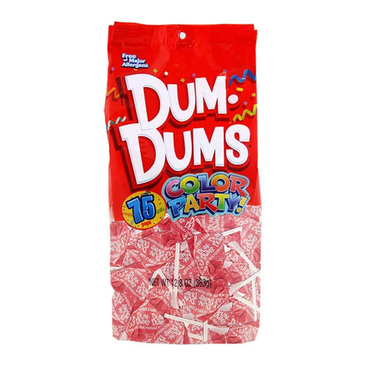 Dum Dums Lollipops Color Party Light Pink Bubblegum Flavor 12.8 oz Bag 4ct-online-candy-store-8200