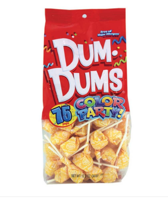 Dum Dums Lollipops Color Party Yellow Cream Soda Flavor 12.8 oz.Bag 4ct-online-candy-store-8400