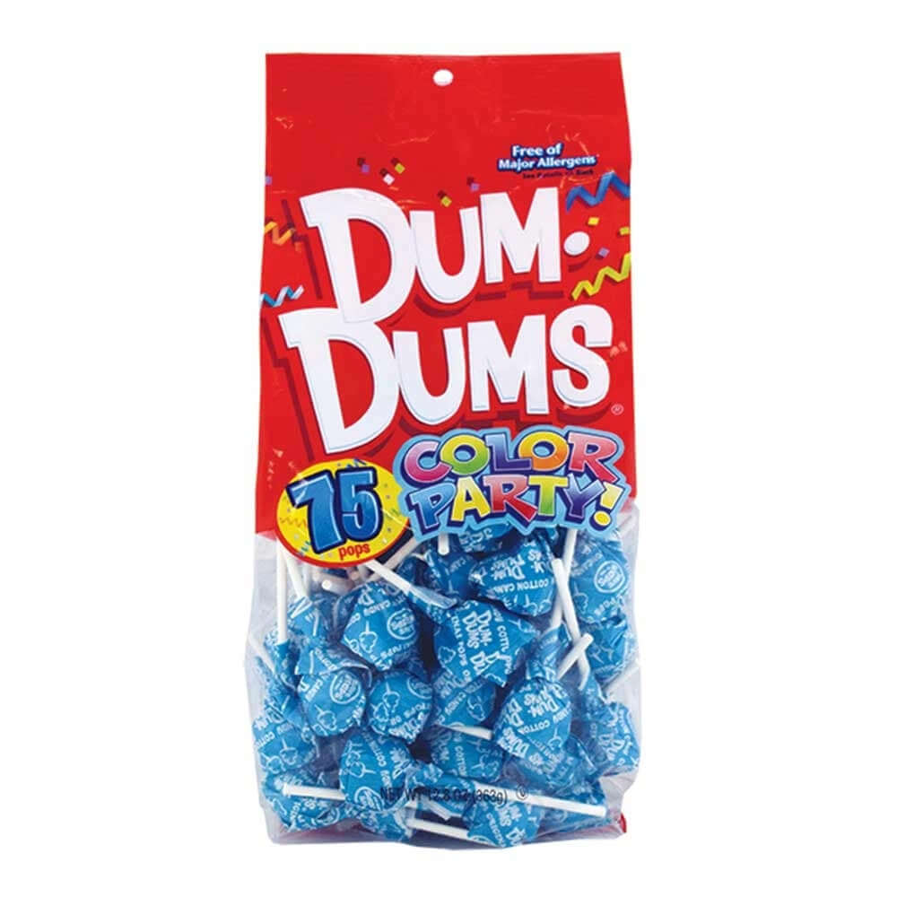 Dum Dums Lollipops Color Party Ocean Blue Cotton Candy Flavor 12.8 oz Bag 4ct-online-candy-store-8700